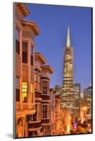 View from the Urban District of North Beach towards Transamerica Pyramid, San Francisco-null-Mounted Art Print