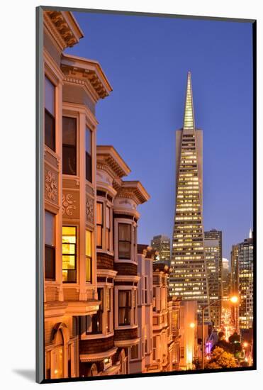 View from the Urban District of North Beach towards Transamerica Pyramid, San Francisco-null-Mounted Art Print