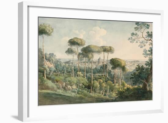 View from the Villa Melini of Rome, 1818/19-Johann Georg von Dillis-Framed Giclee Print