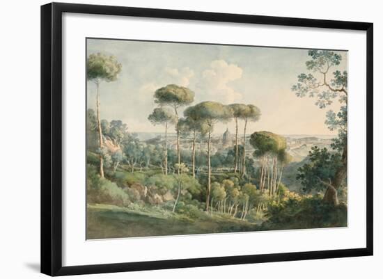 View from the Villa Melini of Rome, 1818/19-Johann Georg von Dillis-Framed Giclee Print