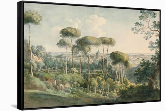 View from the Villa Melini of Rome, 1818/19-Johann Georg von Dillis-Framed Stretched Canvas