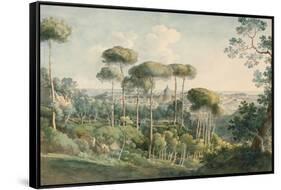 View from the Villa Melini of Rome, 1818/19-Johann Georg von Dillis-Framed Stretched Canvas