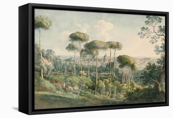 View from the Villa Melini of Rome, 1818/19-Johann Georg von Dillis-Framed Stretched Canvas