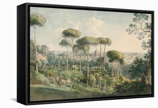 View from the Villa Melini of Rome, 1818/19-Johann Georg von Dillis-Framed Stretched Canvas