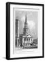 View from the West of St Leonard's Church, Shoreditch, London, C1827-null-Framed Giclee Print