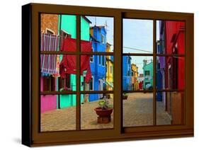 View from the Window at Burano Window,-Anna Siena-Stretched Canvas