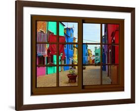 View from the Window at Burano Window,-Anna Siena-Framed Giclee Print