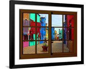 View from the Window at Burano Window,-Anna Siena-Framed Giclee Print