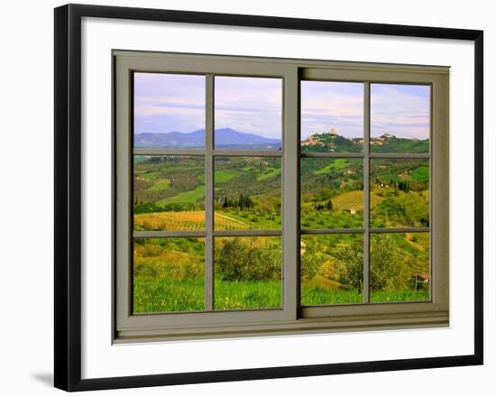 View from the Window at Castiglione D'Orcia-Anna Siena-Framed Giclee Print