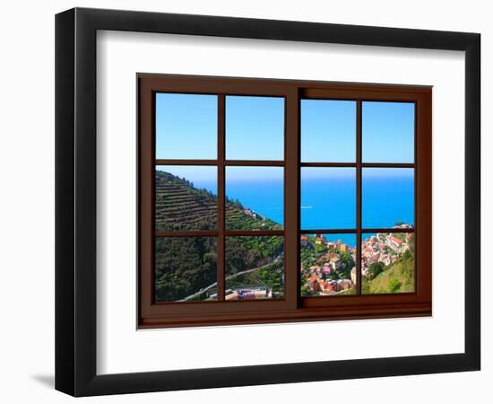 View from the Window at Cinque Terre-Anna Siena-Framed Giclee Print