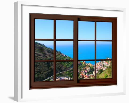 View from the Window at Cinque Terre-Anna Siena-Framed Giclee Print