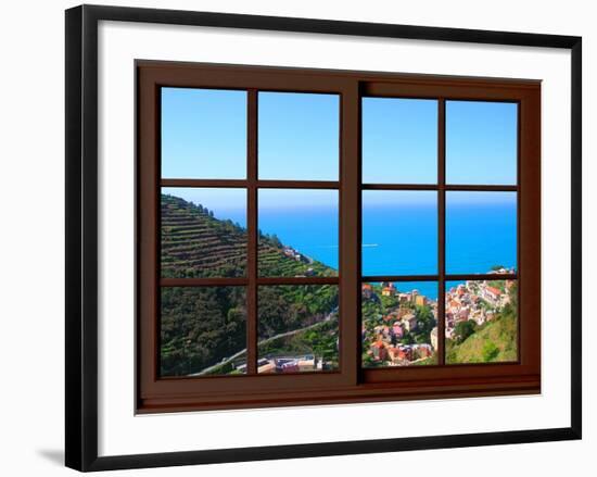 View from the Window at Cinque Terre-Anna Siena-Framed Giclee Print