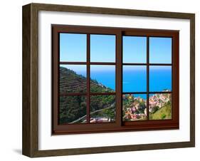 View from the Window at Cinque Terre-Anna Siena-Framed Giclee Print