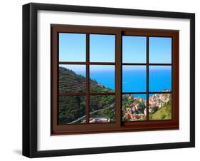 View from the Window at Cinque Terre-Anna Siena-Framed Giclee Print