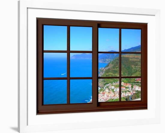 View from the Window at Cinque Terre-Anna Siena-Framed Giclee Print