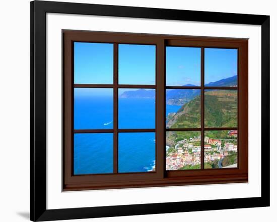 View from the Window at Cinque Terre-Anna Siena-Framed Giclee Print