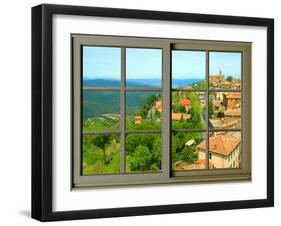 View from the Window at Montalcino, Tuscany-Anna Siena-Framed Giclee Print