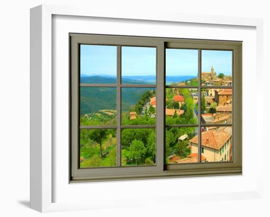 View from the Window at Montalcino, Tuscany-Anna Siena-Framed Giclee Print