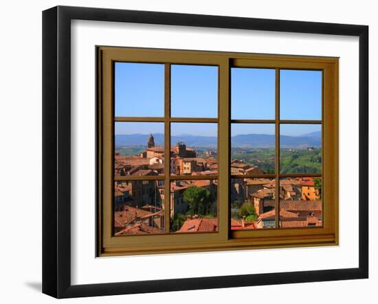 View from the Window at Montalcino, Tuscany-Anna Siena-Framed Giclee Print