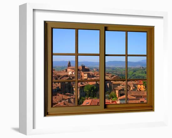 View from the Window at Montalcino, Tuscany-Anna Siena-Framed Giclee Print