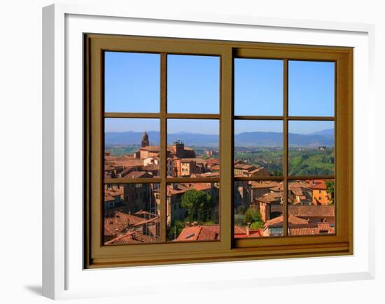 View from the Window at Montalcino, Tuscany-Anna Siena-Framed Giclee Print