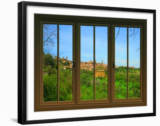 View from the Window at Montalcino, Tuscany-Anna Siena-Framed Giclee Print