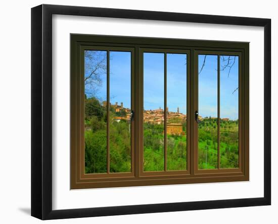 View from the Window at Montalcino, Tuscany-Anna Siena-Framed Giclee Print