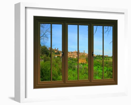 View from the Window at Montalcino, Tuscany-Anna Siena-Framed Giclee Print