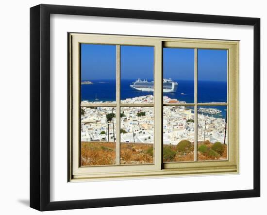 View from the Window at Mykonos Island 1-Anna Siena-Framed Giclee Print