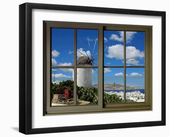 View from the Window at Mykonos Island 2-Anna Siena-Framed Giclee Print