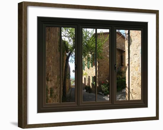 View from the Window at Pienza, Tuscany-Anna Siena-Framed Giclee Print