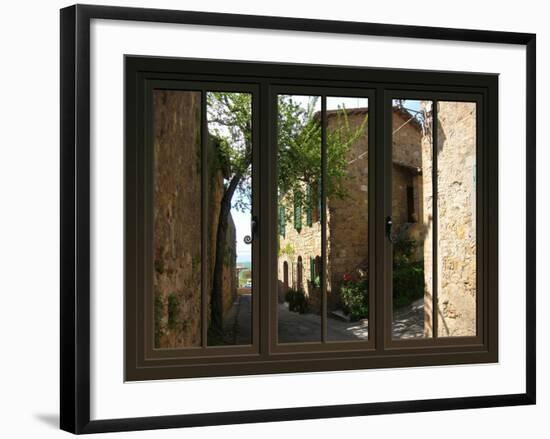 View from the Window at Pienza, Tuscany-Anna Siena-Framed Giclee Print