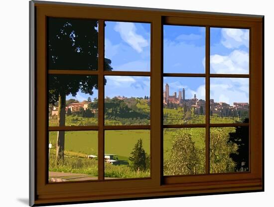 View from the Window at San Gimignano, Tuscany-Anna Siena-Mounted Giclee Print
