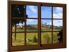 View from the Window at San Gimignano, Tuscany-Anna Siena-Mounted Giclee Print