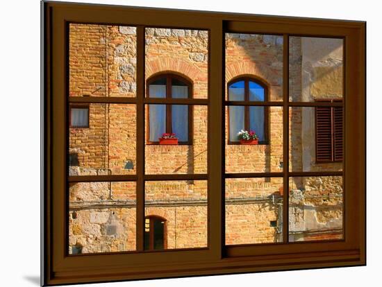 View from the Window at San Gimignano, Tuscany-Anna Siena-Mounted Giclee Print