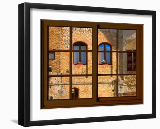 View from the Window at San Gimignano, Tuscany-Anna Siena-Framed Giclee Print