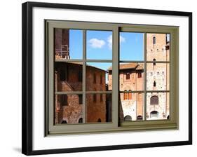 View from the Window at Sun Gimignano, Tuscany-Anna Siena-Framed Giclee Print