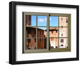 View from the Window at Sun Gimignano, Tuscany-Anna Siena-Framed Giclee Print