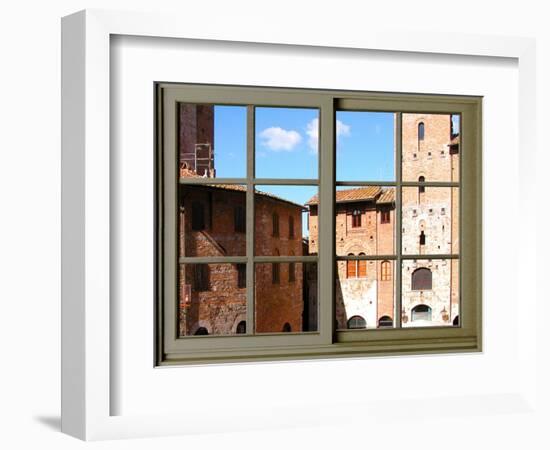 View from the Window at Sun Gimignano, Tuscany-Anna Siena-Framed Giclee Print