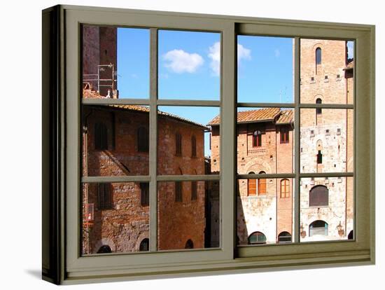 View from the Window at Sun Gimignano, Tuscany-Anna Siena-Stretched Canvas