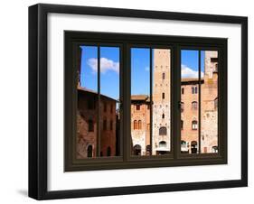 View from the Window at Sun Gimignano, Tuscany-Anna Siena-Framed Giclee Print