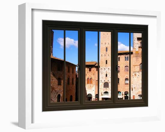 View from the Window at Sun Gimignano, Tuscany-Anna Siena-Framed Giclee Print