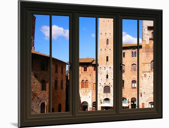 View from the Window at Sun Gimignano, Tuscany-Anna Siena-Mounted Giclee Print