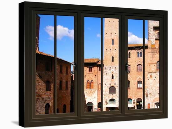 View from the Window at Sun Gimignano, Tuscany-Anna Siena-Stretched Canvas
