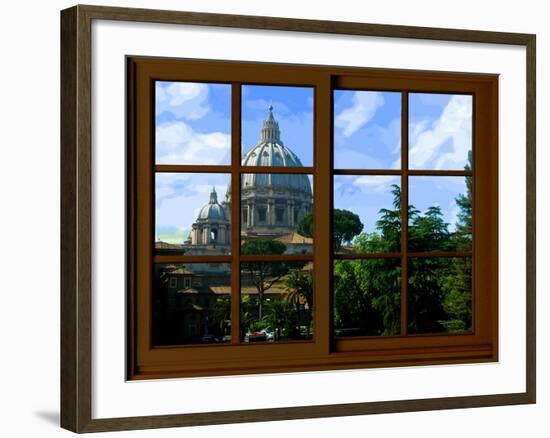 View from the Window at Vatican Garden 1-Anna Siena-Framed Giclee Print