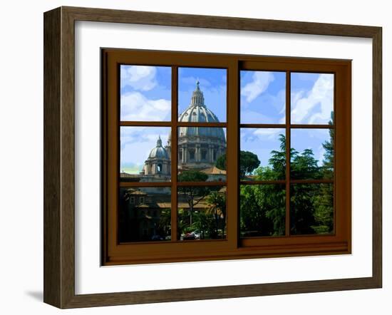 View from the Window at Vatican Garden 1-Anna Siena-Framed Giclee Print