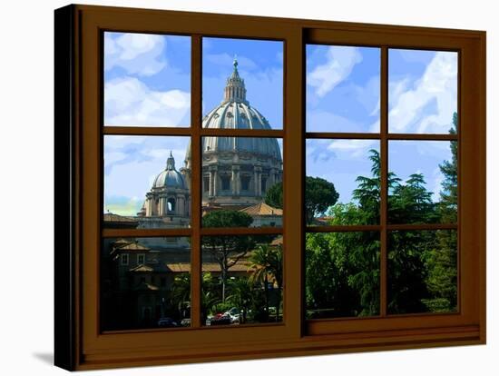 View from the Window at Vatican Garden 1-Anna Siena-Stretched Canvas