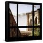 View from the Window - Brooklyn Bridge-Philippe Hugonnard-Framed Stretched Canvas