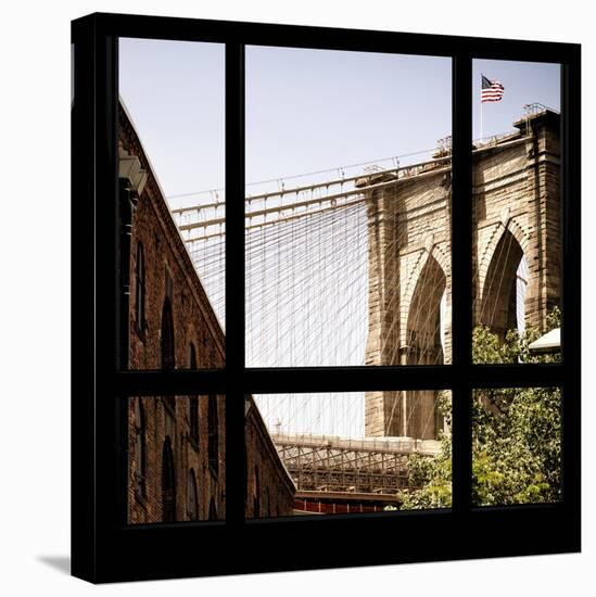 View from the Window - Brooklyn Bridge-Philippe Hugonnard-Stretched Canvas