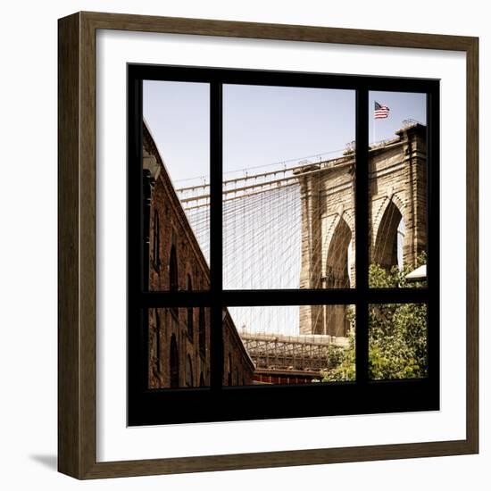 View from the Window - Brooklyn Bridge-Philippe Hugonnard-Framed Photographic Print